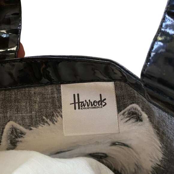 Harrods dog tote bag Knightsbridge vintage, black,  Westie dog - Picture 7 of 13